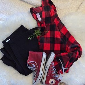 Red plaid hoodie